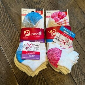 Peds Active Ladies Sock Blister Free Low Cut Fit 3 Pairs Each 2 Sets Sz 5-10 New